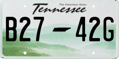 TN license plate B2742G