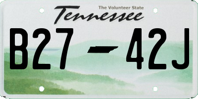 TN license plate B2742J