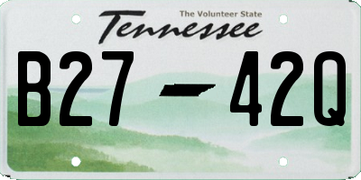 TN license plate B2742Q