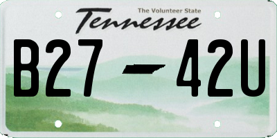 TN license plate B2742U