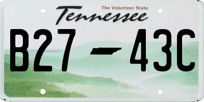 TN license plate B2743C
