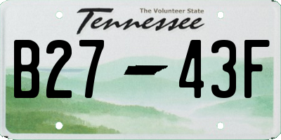 TN license plate B2743F