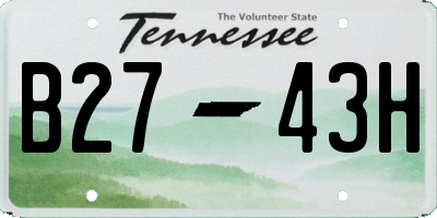 TN license plate B2743H