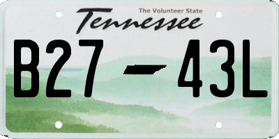 TN license plate B2743L