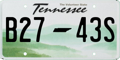 TN license plate B2743S