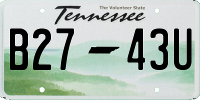 TN license plate B2743U