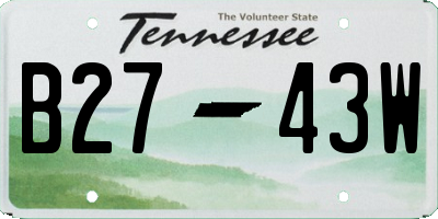 TN license plate B2743W