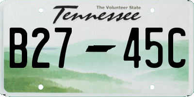 TN license plate B2745C