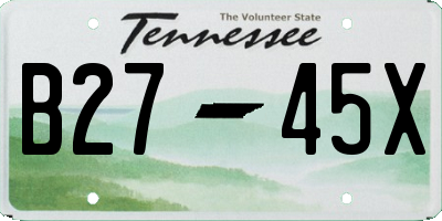 TN license plate B2745X