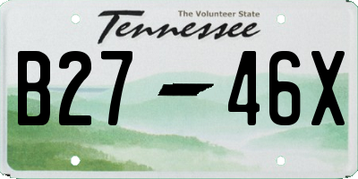 TN license plate B2746X