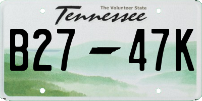 TN license plate B2747K