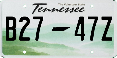 TN license plate B2747Z