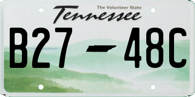 TN license plate B2748C