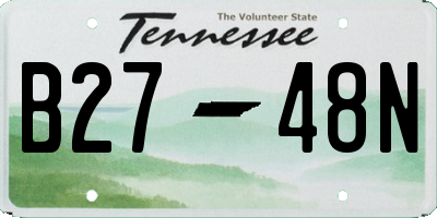 TN license plate B2748N