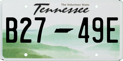 TN license plate B2749E