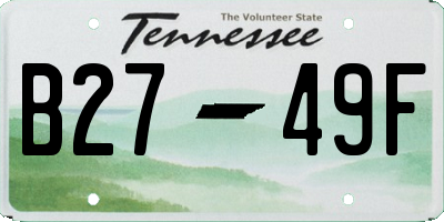 TN license plate B2749F