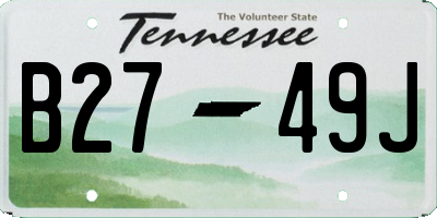 TN license plate B2749J