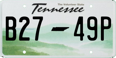 TN license plate B2749P