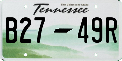 TN license plate B2749R