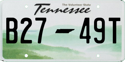 TN license plate B2749T