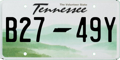TN license plate B2749Y