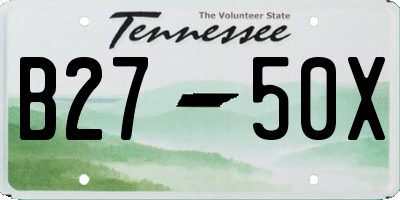 TN license plate B2750X