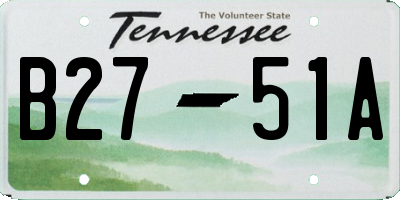 TN license plate B2751A