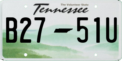 TN license plate B2751U
