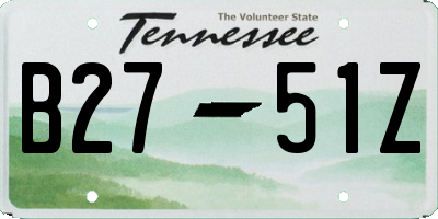 TN license plate B2751Z