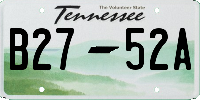TN license plate B2752A