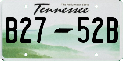 TN license plate B2752B