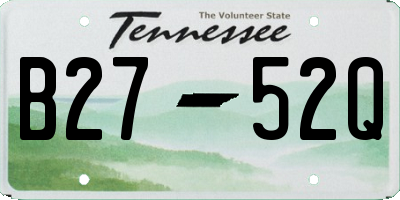 TN license plate B2752Q