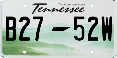 TN license plate B2752W