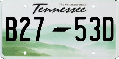 TN license plate B2753D