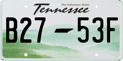 TN license plate B2753F