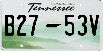 TN license plate B2753V
