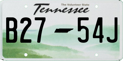 TN license plate B2754J