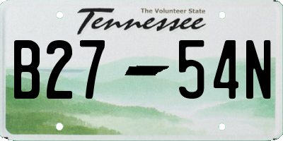 TN license plate B2754N