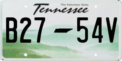 TN license plate B2754V