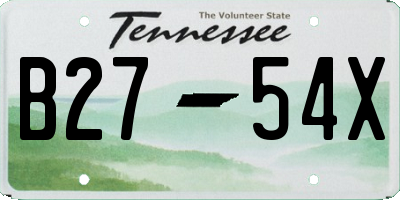 TN license plate B2754X