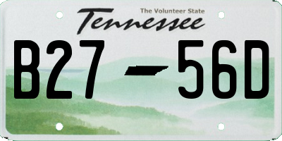 TN license plate B2756D