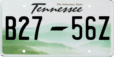 TN license plate B2756Z
