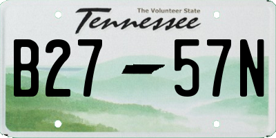 TN license plate B2757N