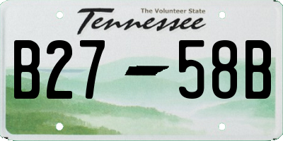 TN license plate B2758B