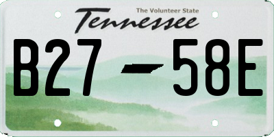 TN license plate B2758E