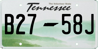 TN license plate B2758J