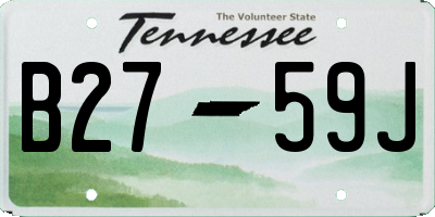TN license plate B2759J