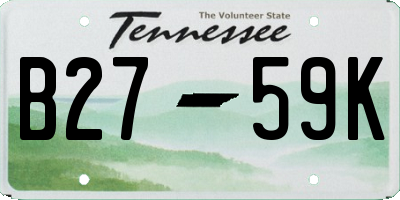 TN license plate B2759K