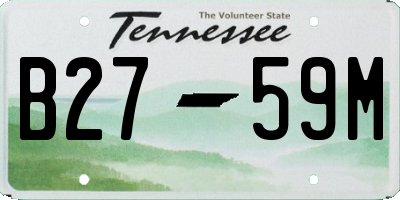 TN license plate B2759M