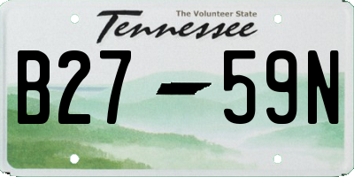 TN license plate B2759N